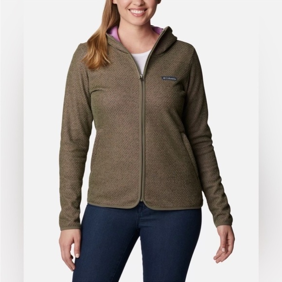 Colombia Almond Creek Full Zip Jacket Stone Heather Green Womens Med like new - Picture 1 of 15